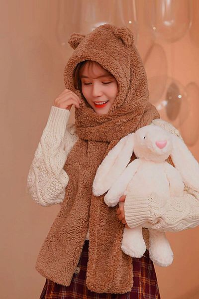 Bundera Women's Welsoft Fleece - Hooded, Windproof and Eared Shawl Beanie Scarf
