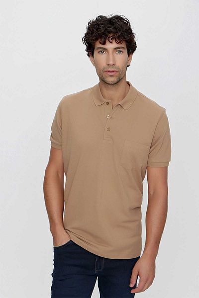 Morven Men's Safari Basic Plain 100% Cotton Oversized Wide Cut Short Sleeve Polo Neck T-Shirt
