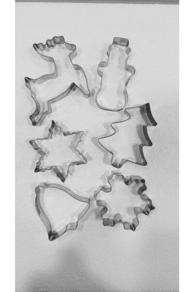 Pozitif Metal Kurabiye Şekilleri Yılbaşı Konseptli Geyik Kardanada,yıldız, Çam, Çan Kartanesi