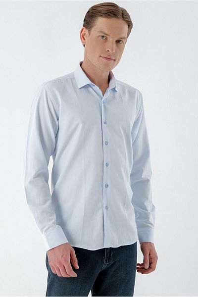 Morven Cămașă pentru bărbați A. BLUE Trend cu model italian cu guler slim fit