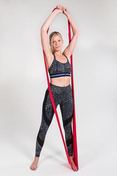 Bundera Yoga Fascia Fitness Platess Dance Acrobatics Tape Toning Body Exercise Pilates Tape Red