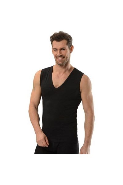 Jiber Men's V-Neck Black Lycra 3-Piece Undershirt Set