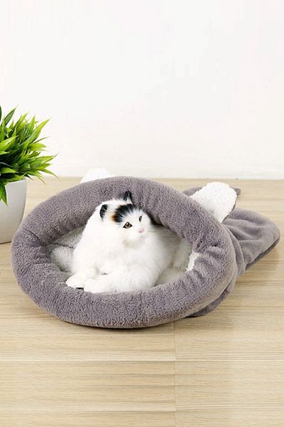 Bundeba Bobi Cat Bed Gray Pet Cat Cushion Soft Cat Tunnel Sleeping Bag Bed Kennel