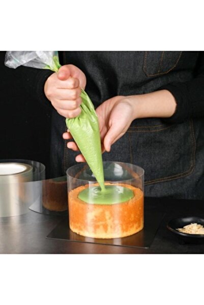 Dr. Gusto حامل كريم جيلاتين شفاف بدون نمط لتزيين جوانب الكيك 7 سم 25 سم