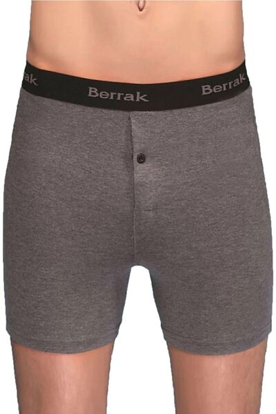 Berrak Erkek Füme Düğmeli Likralı Uzun Paçalı Boxer 5'li