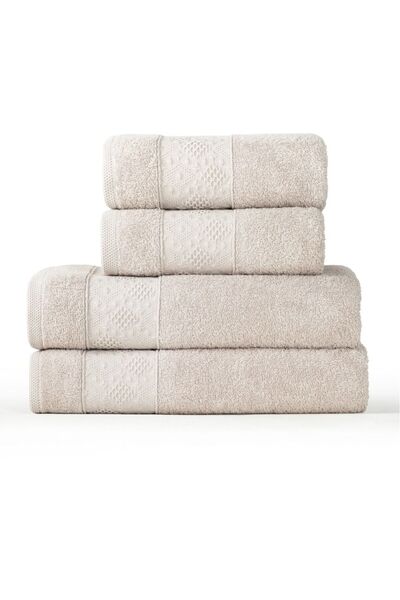 TEOHOMELİNENS طقم مناشف مكون من 4 قطع