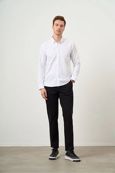 Morven Buttoned Collar Easy-Iron Oxford Cotton Slim Fit Shirt
