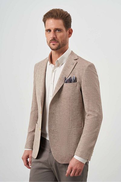 Morven Men's BROWN Woven Slim Fit Bag Pocket Mono Collar Sports Jacket