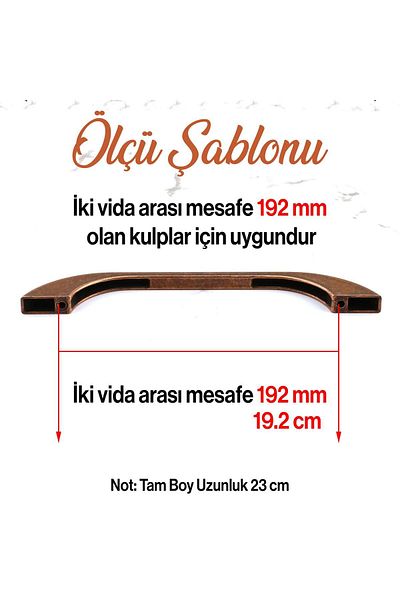 Badem10 Meriç 192 mm - 19,2 cm mobilier din metal antic din cupru antic dulap de bucătărie mâner dulap mâner