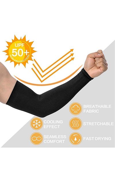 Bundera 2 Pieces Lycra Basketball and Volleyball Sleeve - Full Arm Bicycle Sleeve 1 Pair