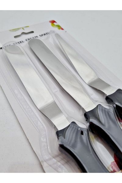 PASTA VİTRİN Metal 3 Piece Cake Spreading Knife Spatula Set