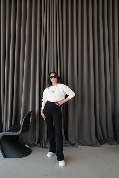 Özge Özgenç Ribbed Flare Trousers