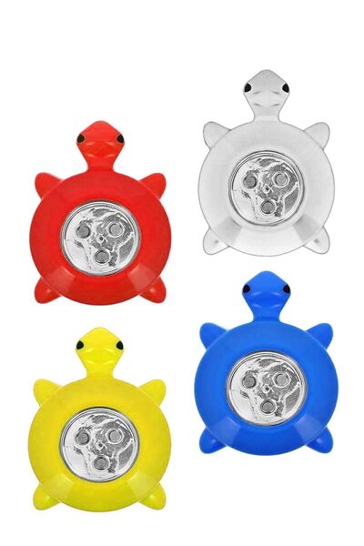 Bundera 4 Adet Dokunmatik Kaplumbağa Led Lamba Karışık Renk Gece Lambası Yapışkanlı Led Ampul Aydınlatma