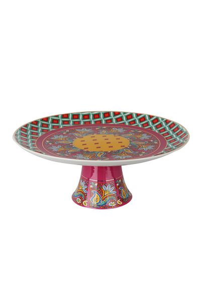 Lucky Art Eliana Bone 27 cm Porcelain Mixed Patterned Standing Cake and Pastry Stand