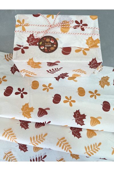 Meyofficial Autumn themed leaf patterned plush packaging paper 50*70 cm