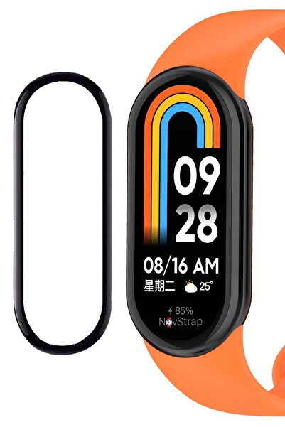 NovStrap Xiaomi Mi Band 8 Mi Band 9 Ile Uyumlu Ekran Koruyucu Nano Esnek Cam Tam Kaplayan Ppm