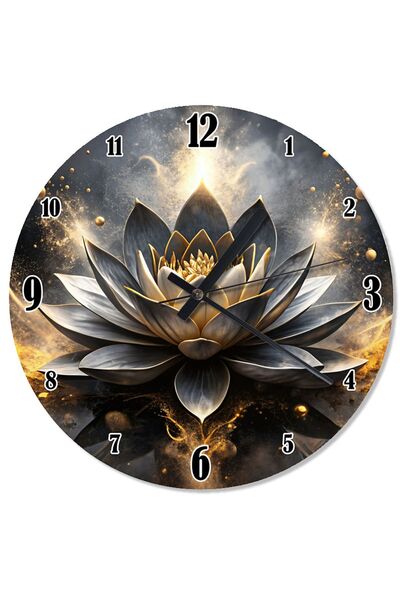Tablo Mega Lotus Çiçeği Sessiz Duvar Saati