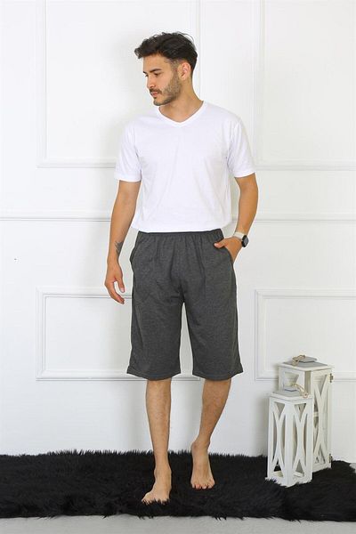 Akbeniz Fashion Line Ανδρικό βαμβακερό ανθρακί Κάπρι 27480