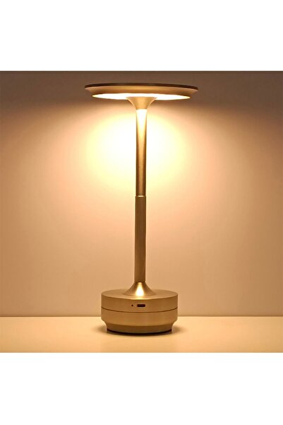 YENİTECH Yenitech-stern Abajur Lüks Dekoratif Şarjlı 3 Mod Restaurant Masa Abajur Yemek Masa Lambası Gold