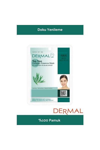 Dermal 23 Gr Collagen Face Mask - Tea Tree Extract, Soothing and Revitalizing, Sebum Control