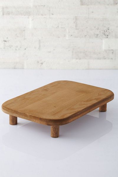 ANJEAHOME Meru Natural Rectangular Leg Wooden Stand Service Presentation