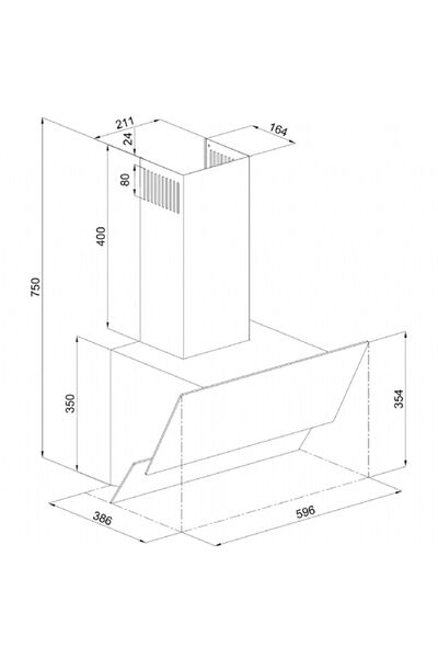 Esty 3471 Beyaz Camlı Davlumbaz