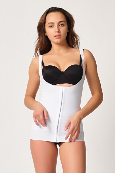 Emay White Mi 2916 Athlete Corset with Support and Agrafes