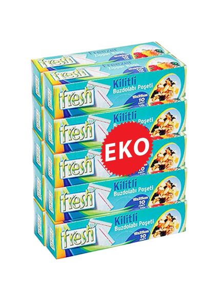 FRESHUP Fresh-up Kilitli Buzdolabı Poşeti 19x25cm Ekonomik 10 Paket