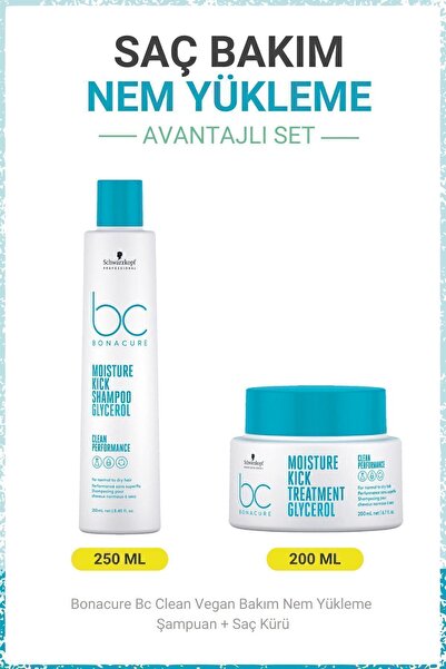 Bonacure BC Clean Nem Yükleme Şampuanı + Saç Kürü - Kuru ve Kıvırcık Saçlar İçin