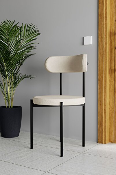 Evdemo Trend 2li Mutfak Masası Sandalyesi Krem-Siyah