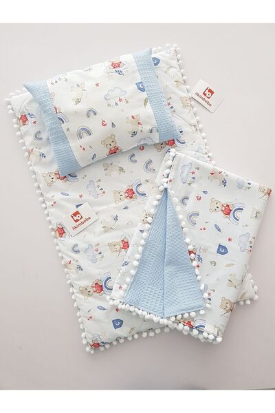 ilkimbebe Baby Diaper Set with Blanket - Cushion, Muslin, Baby Pillow, Newbor...