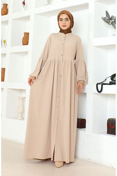 sefamerve Stone Colored Wrap Fabric Judge Collar Ferace - 1022-03