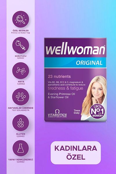 Wellwoman Omega - 6, Special Food Supplement for Women Containing Beta Carotene 60 Tablets