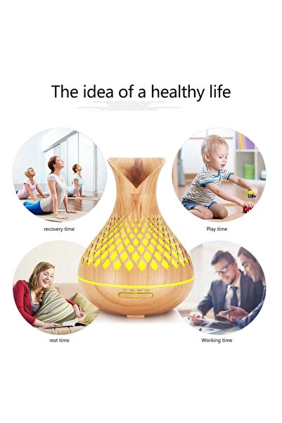 casno Hava Nemlendirici 500ml Lale Desenli- LED Işıklı Aroma Difüzör, Uzaktan