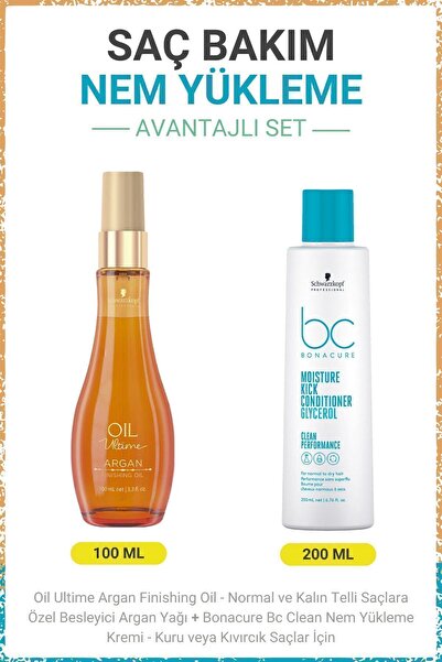 Bonacure Argan Finishing Oil - Besleyici Argan Yağı 100 ml + BC Clean Nem Yük...