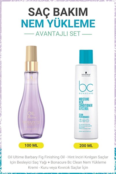 Bonacure Barbary Fig Finishing Oil - Besleyici Saç Yağı + BC Clean Nem Yüklem...