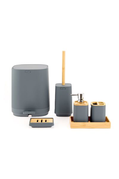 AROW 6 Parça Akrilik Banyo Seti - Gri