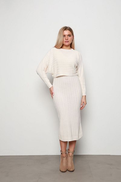 İKLİM LİFE Ecru Gilet Knitwear Double Suit Set