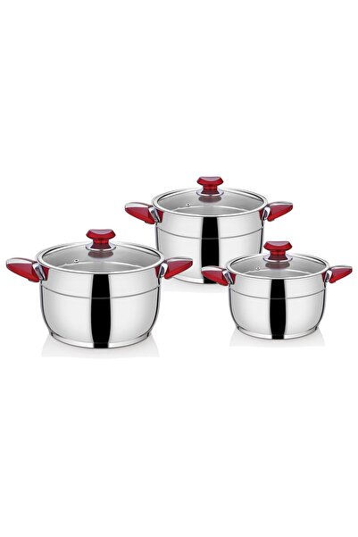 SAFINOX Prima 6 Parça Bakalit Kulp Tencere Seti