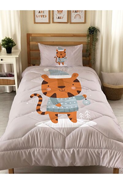 Evmila Cuvertură matlasată cu model de animale cu două fețe - Set de dormit p...