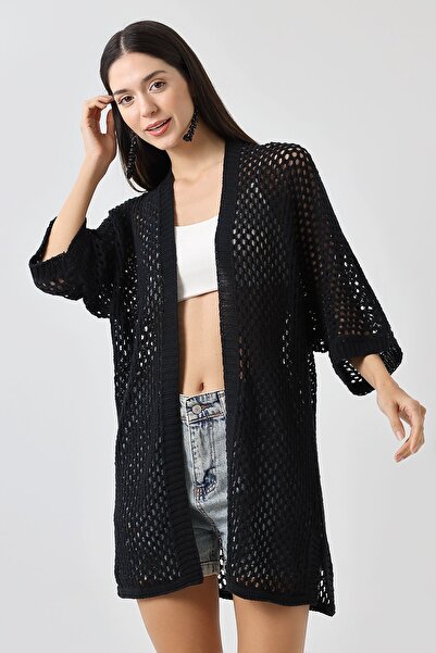 Devinka Γυναικεία Ζακέτα Άνετη Εφαρμογή Oversize Μαύρη