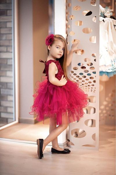 Burçak Butik Girl's Buckle / Tulle Evening Dress (One Size Larger Can Be Preferred)
