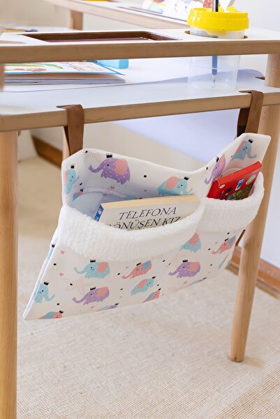 HAMUR Practical Hanging Organizer Baby Stroller Crib Edge Fluffy Organizer Elephant