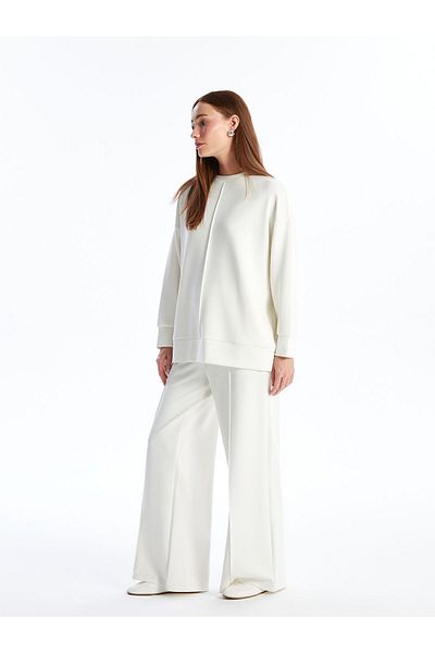 Dexia Ecru Molise - Modal Fabric Wide Leg Trousers