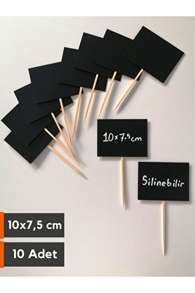 Şeffaf Etiket 10 Adet Saplamalı Etiket A7 Silinebilir Siyah (10x7,5 cm) PVC E...