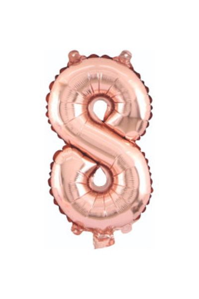 Öztürkpartievi Rosegold 8 Year Old Number Foil Balloon