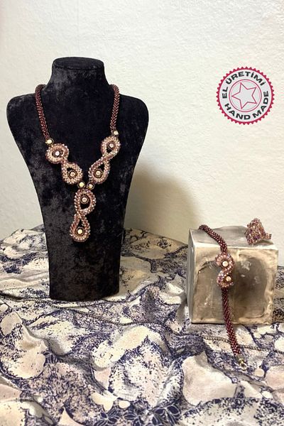 Uretti - Delal 4898 Handmade Necklace - Bracelet - Ring Triple Set