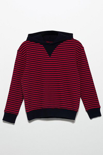 for you kids Navy Blue Striped Hooded Jogger Set