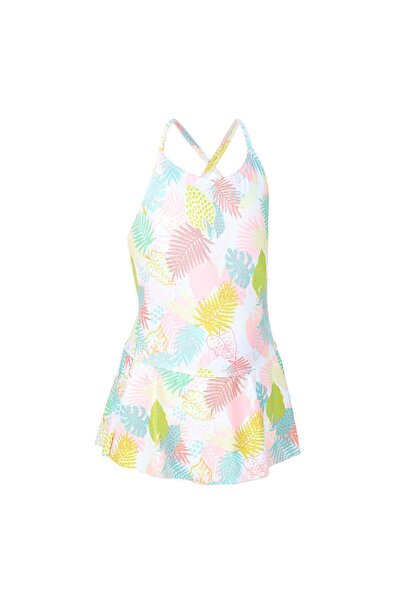 Decathlon Μαγιό Nabaiji με φούστα - Λευκό / Μπλε - Λιλά