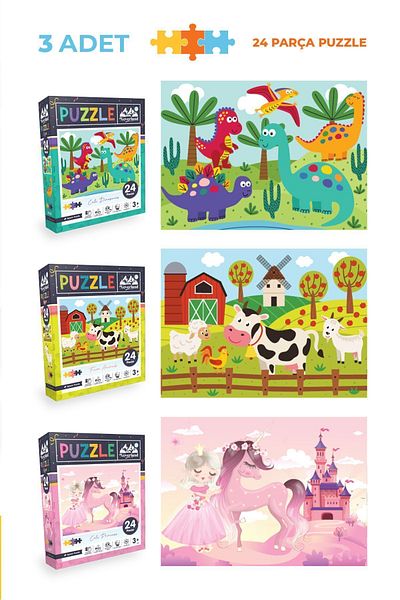 Neverland 12 Piece Kids Puzzle Set - 3 Pieces 24 Pieces 6 Pieces 50 Pieces 3 Pieces 100 Pieces